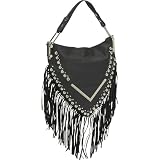 Ashley M Mylee Fringes & Studs Shoulder Bag