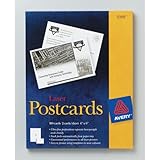 Avery Postcards for Laser Printers, Uncoated, 4 x 6 Inches, White, Box of 100 (05389)