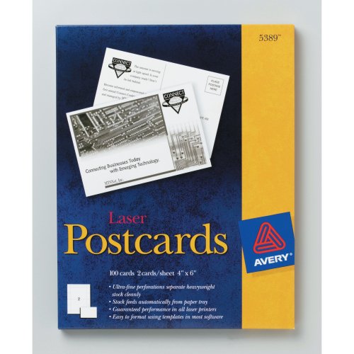 Avery 4 x 6 Inch Laser Postcards 50 Sheets (115214)