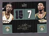 RONALD FLIP MURRAY RASHARD LEWIS 2002-03 Upper Deck Inspirations #120 DUAL JERSEY Rookie Card RC #1085 of 1500 Made! Washington Wizards Basketball