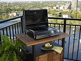Outdoor Great Room PBC-WD Bistro Series 36-Inch Grill-and-Serving Cart with Eucalyptus-Wood Top and Doors