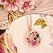 Women's Rose Gold Plated Pendant Multicolored Austrian Crystals Necklace