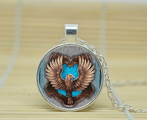 VintaStore Art Glass Necklace Harry Potter Ravenclaw House Crest Necklace A3549