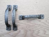 IRONMONGERY WORLDﾂｮ ANTIQUE IRON CAST IRON D BOW SASH HANDLE KITCHEN CUPBOARD CHEST DRAWER CABINET P