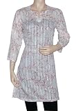 Vintage Sensational Designer Awesome Look Long Cotton Kurta Blouse White Color Cotton Yoga Kurti Tunic Top Blouse