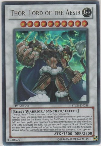 Yu-Gi-Oh! - Thor, Lord of the Aesir (STOR-EN038) - Storm of Ragnarok - 1st Edition - Ultra Rare