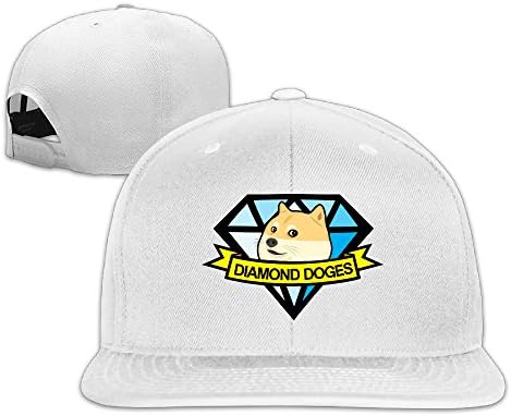 NORAL Flat Billed Baseball Diamond Doges Caps Hat White