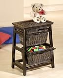 Triangle Wood & Wicker 2-Basket Stand - Hillsdale 50340S