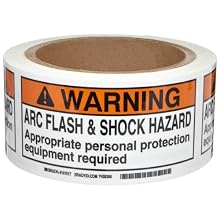 Brady 101517 2" Height, 4" Width, B-302 High Performance Polyester, Black And Orange On White Color Arc Flash And Shock Label (100 per Roll)