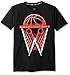 adidas Big Boys' Climalite Short Sleeve Graphic Tee, Black/Scarlet, Medium/10-12