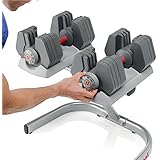 Universal PowerPak Adjustable Dumbbells with Stand - 4-45 lbs.