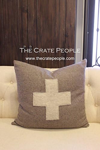 Swiss Army Cross Pillow Cover -- Handmade Decorative Pillow Case -- Fits 24 x 23