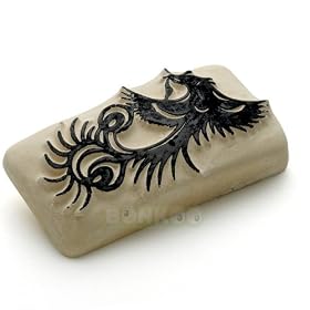 Kenji-Tattoo Tatouage temporaire - Pierre a Tatouer Kenji - Tatoo Motif Phoenix a Plume de Paon - Oiseau - Enfant