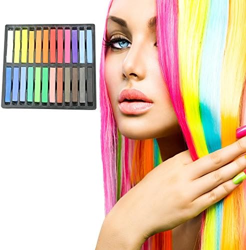 Scarlett 24 Color Hair Chalk Set Mix Nontoxic Color Variety Beauty Design Lasts Up To 3 Days For All Hair Types 350g