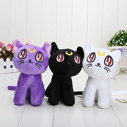 Set of 3 Sailor Moon Lunar Artemis Diana Cat plush doll toy Soft Stuffed Plush Toys Gift Decorations