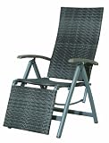 Siena Garden 431424 Relax Medira Gestell: silber / Geflecht, wash-grey