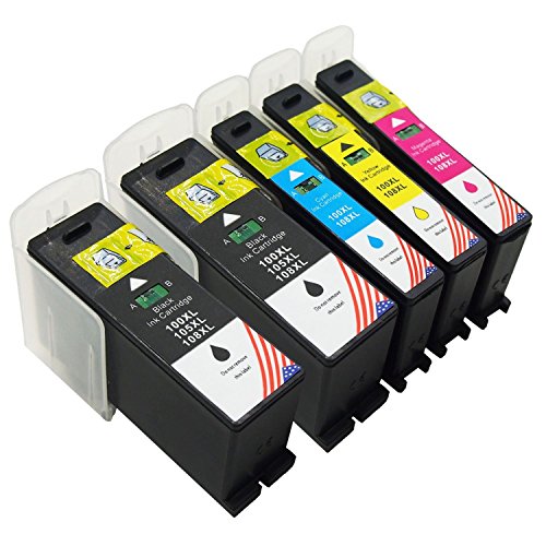 Toner Kingdom® Compatible Ink Cartridge Replacement for Lexmark 100XL High Yield Ink Cartridge Replacement for use with Lexmark Printers: Genesis S815, Genesis S816, Impact S300, Impact S301, Impact S305, Institution S505, Interact S605, Interpret S405, Pinnacle Pro901, Platinum Pro905, Prestige Pro805, Prevail Pro70, Prospect Pro205 Replacement for ink jet printer. 14N0820 / 14N1068(2 Black,1 Cyan,1 Yellow,1 Magenta)