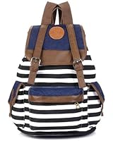 Rbenxia Canvas Stripe Backpack School Bag School College Bag Unisex
