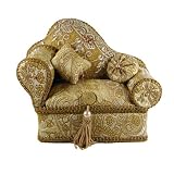 Victorian Sofa Jewelry Box With Mirror Brown