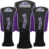 Colorado Rockies Black Three-Pack Golf Club Headcovers