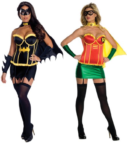  Justice League - Sexy Batgirl & Sexy Robin Corset Adult Set- Med 6-10