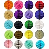 SUNBEAUTY 3"(8cm) Pack of 40 Multi-Color Mixed Small Decorative Tissue Paper Honeycomb Balls Hanging Decorative Balls Tissue Lantern for PArty Wedding Baby Shower Room Decor Christmas Decor