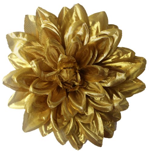 WD2U Large 3 in 1 Metallic Flower Hair Bow Alligator Clip Brooch Pony Hair Tie