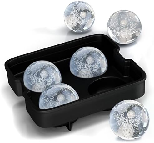 Orino Home 100% toxic-free Silicone Sphere Ice Balls Maker, 4.5cm Diameter, black