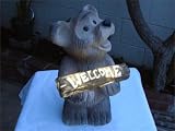 Solar Powered Bear with Light up Welcome Sign