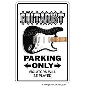 ELECTRIC GUITAR~Novelty Sign~ parking guitarist gift