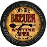 Breuer 's Family Diner Black Cascading Pub Style Wall Clock