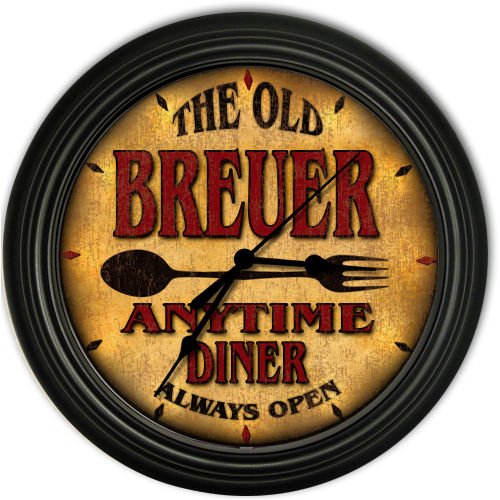 Breuer 's Family Diner Black Cascading Pub Style Wall Clock