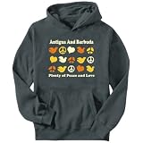 Hoodie Mens Dark Silver  Antigua And Barbuda :PLENTY OF PEACE AND LOVE  Countries
