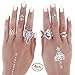 Shirley Turquoise Elephant Head Joint Knuckle Nail Midi Ring Set of 8 Rings