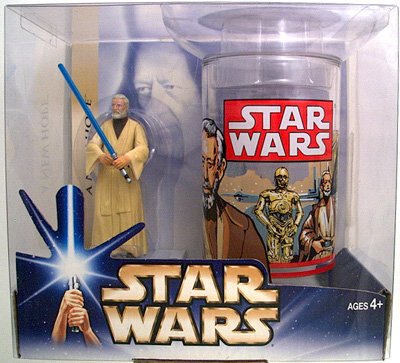 Star Wars A New Hope Obi Wan Kenobi Collectible Figure and Cup