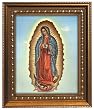 Our Lady of Guadalupe in Wood Frame with Golden Trim, 11.25" x 13.25" - MADE IN ITALY