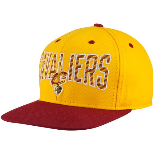 adidas Cleveland Cavaliers Gold-Wine Two-Tone Striped Snapback Adjustable Hat