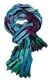 LibbySue-Ruffle Scarf Watercolor-Teal/Rose