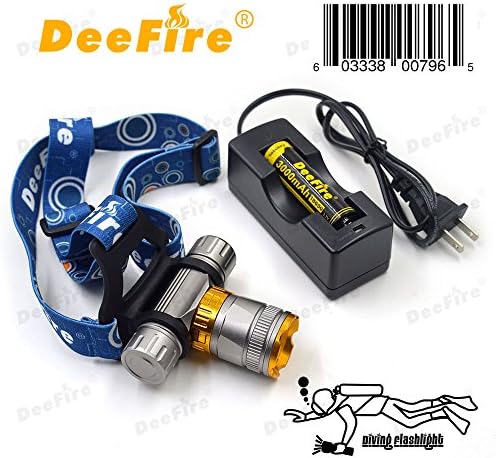 Diving Headlamp 5-Mode Dive Waterproof Headlight CREE XML-T6 LED Underwater Flashlight lamp with battery and charger