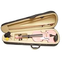 ViolinSmart Solid Wood Pink color 3/4 Size Violin with case and Accessories