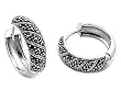 Sterling Silver Earrings with Marcasite - 24MM -7MM