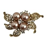 Champagne Pearl Flower Pin