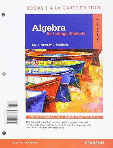 algebra for college students books a la carte edition 8th edition
