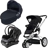 Quinny 2011 Buzz Stroller with Dreami Bassinet and Mico Carseat Set in Black