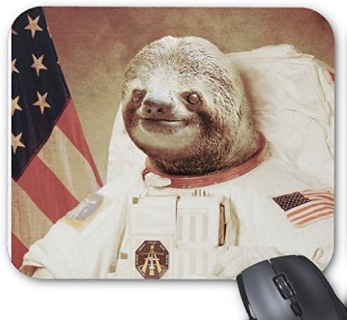 Poem Magine Astronaut Sloth Rectangle Non-slip Rubber Mouse Pad 220mm x 180mm x 3mm