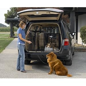 Midwest Side-by-Side Double Door SUV Crate with Plastic Pan, 36 Inches by 21 Inches by 26 Inches