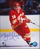 Brett Hull Calgary Flames Autographed/Hand Signed 8X10 Rookie Photo