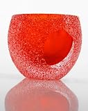 Sandy Red Art Glass Candle Holder K75-3