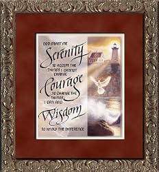 God Grant Me Serinity . . . Beautiful 5" by 5" Desktop or Shelf Decorative Framed Art