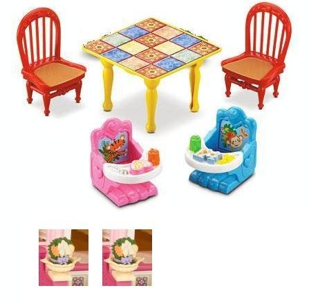 Image of Fisher Price Loving Family Dollhouse Grand Furniture (2 Baby Booster Seats, Table)